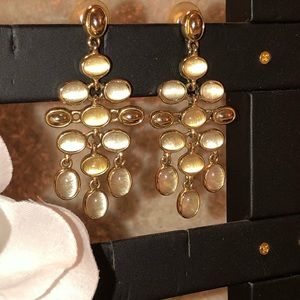 NEW Liz Claiborne Cabochon Chandelier Earrings